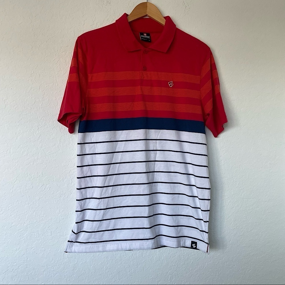 Southpole Men's Polo Shirt Striped Size Large